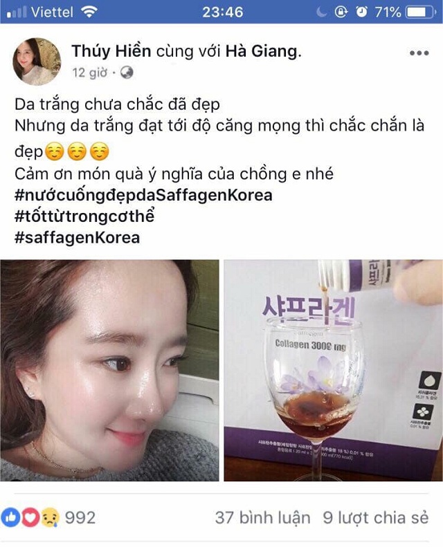 Nước uống Saffron Collagen 3000mg Hàn Quốc hộp 30 chai 6