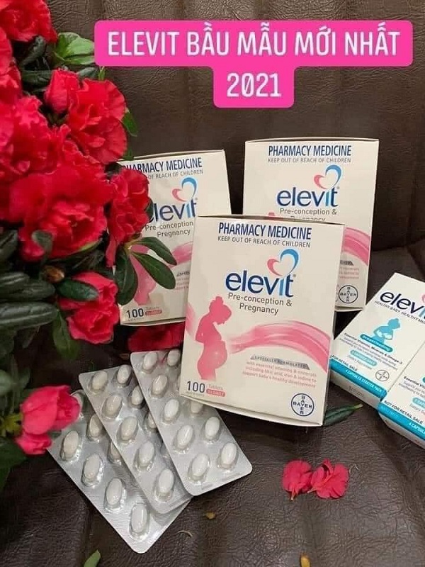 Elevit mẫu mới 2021 - Vitamin tổng hợp cho mẹ bầu hộp 100 viên 7